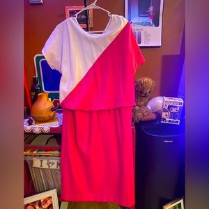Vntg pink and white dress